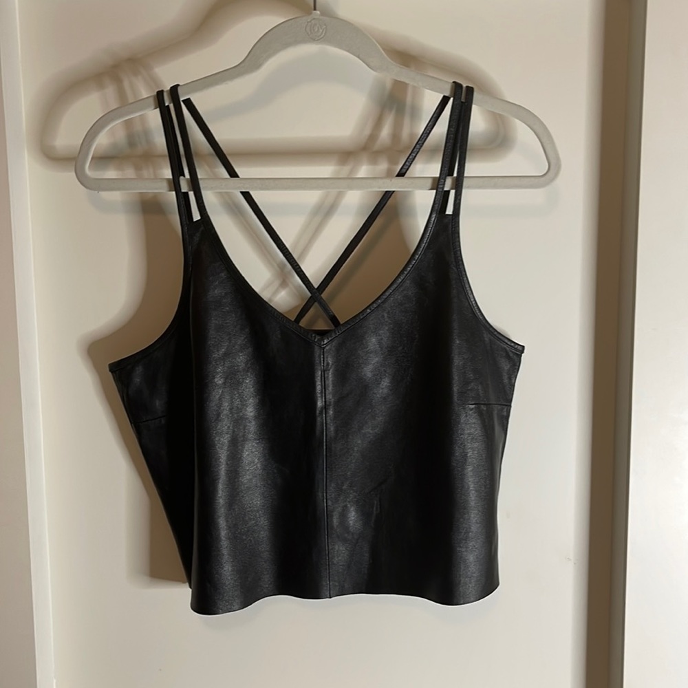 LaMarque Leather Strappy Tank